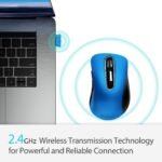 memzuoix 2.4G Portable Wireless Mouse, 1400 DPI Mobile Optical Cordless Mice with USB Receiver for Computer, Laptop, PC, Desktop, MacBook, 5 Buttons, Blue - Image 3