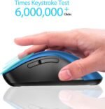 memzuoix 2.4G Portable Wireless Mouse, 1400 DPI Mobile Optical Cordless Mice with USB Receiver for Computer, Laptop, PC, Desktop, MacBook, 5 Buttons, Blue - Image 4