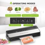 Bonsenkitchen Vacuum Sealer, Multi-Functional Food Sealer with 1 Roll Bag+ 5 Bags, Bag Storage | Built-in Cutter, Silver-Stainless steel - Image 3