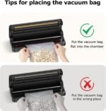Bonsenkitchen Vacuum Sealer, Multi-Functional Food Sealer with 1 Roll Bag+ 5 Bags, Bag Storage | Built-in Cutter, Silver-Stainless steel - Image 5