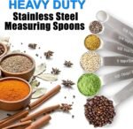 Measuring Spoons, Premium Heavy Duty Stainless Steel Measuring Spoons Cups Set, Small Tablespoon with Metric and US Measurements, Set of 6 for Measuring Dry and Liquid Ingredients - Image 3