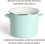Martha Stewart Thayer 12-Quart Enamel on Steel Scratch-Resistant Stock Pot with Lid – Martha Blue – Durable Large Capacity Pot for Soups, Stews & Boiling - Image 4