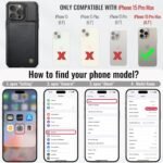 Vinich for iPhone 15 Pro Max Wallet Case with Card Holder, RFID Blocking Credit Slots Kickstand Shockproof Phone Cover Fit for iPhone 15 Pro Max 6.7" Black - Image 3