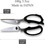 CANARY Japanese Kitchen Scissors Heavy Duty 8.2", Made in JAPAN, Dishwasher Safe Come Apart Blade, Multipurpose Kitchen Scissors, Sharp Serrated Japanese Stainless Steel, Black - Image 3