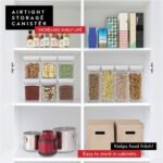 DWËLLZA KITCHEN Airtight Food Storage Containers – 4 Piece set Air Tight Pantry Storage Containers Clear Kitchen Organization and Storage Set BPA-Free - Keeps your Food Fresh & Dry - Image 3