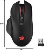 Redragon M656 Gainer Wireless Gaming Mouse, 4000 DPI 2.4Ghz Wireless Mouse w/ 5 DPI Levels, 7 Macro Buttons, Red LED Backlit & Pro Software/Drive Supported, for PC/Mac/Laptop - Image 5