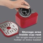 Hamilton Beach 49945 FlexBrew Single-Serve Coffee Maker Compatible with Pod Packs and Grounds, 1 Cup, Red - Image 6