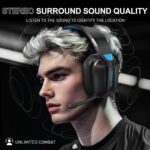 VK80 Wireless Gaming Headset - 2.4GHz & Bluetooth Headphones with Microphone - 3D Stereo Sound & 50Hrs Battery Life - for PS5,PS4,PC,Mac,Tablets,Switch and Smartphones,Jet Black Blue - Image 3