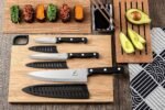 Kitchen Knife, 3-Pcs Knife Set With Sheath, 8 Inch Chef Knife, 4.5 Inch Utility Knife, 4 Inch Paring Chef Knife, Stainless Steel, Black - Image 4