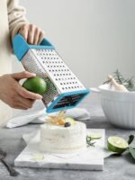 Spring Chef Professional 10" Stainless Steel Parmesan Cheese Grater with Handle, 4 Sided Handheld Box Grater, Kitchen Food Shredder for Potato, Cheese, Ginger, Veggie - Aqua Sky - Image 8