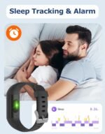 Fitness Tracker, Fitness Watches for Men Women with 24/7 Heart Rate Monitor Sleep Tracker Step/Calorie Counter Stopwatch Pedometer IP68 Waterproof (Black) - Image 4