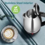 TOPWIT Electric Kettle, 2.0L Hot Water Kettle Electric, BPA-Free Stainless Steel Tea Kettle, Electric Kettles for Boiling Water with Fast Boil, Auto Shut-Off & Boil Dry Protection, Silver - Image 4