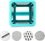 Marco Almond® KYA57B Box Grater,Stainless Steel Grater with 4 Sides,Slicer 5 Piece Set, Potato,Cheese,Cucumber,Salad Vegetables Graters Peelers, Turquoise - Image 3