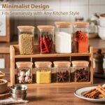 12 Pack 8 oz Square Glass Spice Jars with Lids and Labels – Airtight Small Spice Containers Set, Clear Glass Storage Jars for Seasoning, Spices, Kitchen Pantry Organization - Image 3