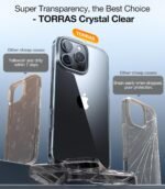 TORRAS Crystal Clear for iPhone 16 Pro Case, Ultra-Thin, Non-Yellowing, Military Protection, Slim Fit Silicone TPU Cover for iPhone 16 Pro Phone Case, Soft, Clear, 6.3 inch - Image 5
