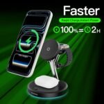 New 3 in 1 Charging Station for Apple Compatible with Magsafe Charger Stand for iPhone 17 16 15 14 13 12 Wireless Charging Station for AirPods Wireless Charger for iWatch Series - Image 3