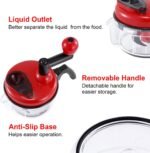 Geedel Hand Food Chopper, Quick Manual Vegetable Processor, Easy To Clean Rotary Dicer Mincer Mixer Blender for Onion, Garlic, Salad, Salsa, Nuts, Meat, Fruit, Ice, etc - Image 4