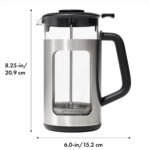 OXO Brew Stainless Steel French Press Coffee Maker – 32oz - Image 3