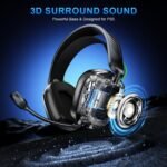 2.4GHz Wireless Gaming Headset for Xbox Series X|S, Xbox One, Xbox 360, PS5/4, PC, Low-Latency Bluetooth Gaming Headphones with Stereo Sound, Noise Canceling Mic, Black - Image 3