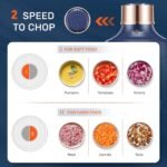 Bear Food Processor, Electric Food Chopper with 2 Glass Bowls (8 Cup+2.5 Cup), 400W Power Grinder with 2 Sets Stainless Steel Blades, 2 Speed for Meat, Vegetables, and Baby Food - Image 4