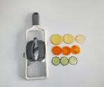 Handheld Mandoline Slicer with Food Holder Mandoline Food Slicer Adjustable Stainless Steel Blades Veggie Chopper & Cheese Grater for Speedy Slicing of Fruits and Vegetables - Image 3