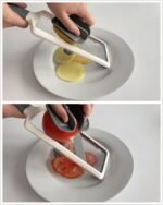 Handheld Mandoline Slicer with Food Holder Mandoline Food Slicer Adjustable Stainless Steel Blades Veggie Chopper & Cheese Grater for Speedy Slicing of Fruits and Vegetables - Image 4