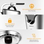 Healnitor 150W Electric Citrus Juicer Squeezer with 2 Cones, Stainless Steel Quiet Orange Juice Extractor Machines for Lime Grapefruit Lemon, Detachable Design - Image 3