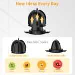 Healnitor 150W Electric Citrus Juicer Squeezer with 2 Cones, Stainless Steel Quiet Orange Juice Extractor Machines for Lime Grapefruit Lemon, Detachable Design - Image 4