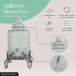 Style Setter Homestead Beverage Dispenser Cold Drink Dispenser w/ 2.5-Gallon Capacity Glass Jug, Metal Rack & Leak Proof Acrylic Spigot Great for Parties, Weddings & More - Image 5