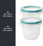 Snapware Total Solution 16-Pc Plastic Food Storage Containers Set,(4) 2-Cup & (4) 1.2-Cup Round Meal Prep Container, BPA-Free Lids with 4 Locking Tabs, Microwave, Dishwasher, and Freezer Safe - Image 3
