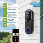 1080P Wireless Video Doorbell Camera, Smart Outdoor Surveillance Cam, FHD Live View, Cloud Storage, AI Human Detection, Instant Alert, Night Vision, Two Way Audio, 2.4G WiFi Only (Purple) - Image 3