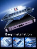 MAGIC JOHN 2 Pack for iPhone 14 Pro Max 6.7 inch Privacy Tempered Glass Screen Protector, Auto Dust-Elimination Installation, Easy Installation, Bubble Free - Image 4