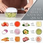 Ourokhome Manual Food Processor Vegetable Chopper, Portable Hand Pull String Garlic Mincer Onion Cutter for Veggies, Ginger, Fruits, Nuts, Herbs, etc., 500ml, White - Image 3