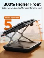 SAIJI Height & Tilt Adjustable Lap Desk, Portable Laptop Stand for Bed, Car, Couch and Recliner, Foldable Lap Desks - Up to 15.6 Inch Laptops - Image 4