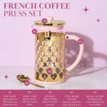 Paris Hilton French Press Coffee Maker With Heart Shaped Measuring Scoop, 2-Piece Set, 8-Cup or 34-Ounce, Pink - Image 4