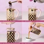 Paris Hilton French Press Coffee Maker With Heart Shaped Measuring Scoop, 2-Piece Set, 8-Cup or 34-Ounce, Pink - Image 5