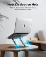 Adjustable Laptop Stand, Ergonomic Computer Stand for Desk, Aluminum Ventilated Colling Laptop Riser Holder Mount Compatible with MacBook Pro Air, HP, Dell 10-15.6" All Laptops - Image 4