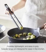 Yamazaki Home Tower Silicone Kitchen Utensils, Black - Tweezer - Silicone - Image 3