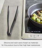 Yamazaki Home Tower Silicone Kitchen Utensils, Black - Tweezer - Silicone - Image 5