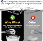 OOKUU Stainless Steel Wire Whisk Set - 3 Packs Balloon Whisk, Thick Wire Wisk ＆ Strong Handles, Egg Frother for Cooking, Blending, Whisking, Beating and Stirring (8"+10"+12") - Image 4