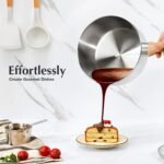 KOCH SYSTEME CS Stainless Steel Saucepan Set, 6 Piece Stainless Steel Pot 1QT & 2QT & 3QT with Heat-resistant Bakelite Handle, Tri-ply Base Pots, Sauce Pan Induction Ready, Pot Set 6PCS - Image 4