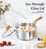 KOCH SYSTEME CS Stainless Steel Saucepan Set, 6 Piece Stainless Steel Pot 1QT & 2QT & 3QT with Heat-resistant Bakelite Handle, Tri-ply Base Pots, Sauce Pan Induction Ready, Pot Set 6PCS - Image 5