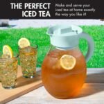 Primula The Big Iced Tea Maker and Infuser, Plastic Beverage Pitcher with Leak Proof, Airtight Lid, Fine Mesh Reusable Filter, Made without BPA, Dishwasher Safe, Aqua - Image 3