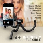 SquidGrip Flexible Cell Phone Tripod and Portable Action Camera Holder - Compatible with iPhone, GoPro, Android, Samsung, Google Pixel and All Mobile Phones Red - Image 3