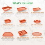 NutriChef 10-Piece Oven Baking Pans Set - Deluxe Carbon Steel Bakeware Set with Non-stick Gray Coating Inside and Out, Dishwasher Safe & PFOA, PFOS, PTFE Free - Image 3