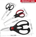 Kitchen Shears Set - QtoiKce Kitchen Scissors 3 Pack All Purpose Poultry Shears,Stainless Steel Sharp Utility Cooking Scissors for Home - Image 3