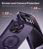 Magnetic for iPhone 15 Pro Case,[Unbreakable & Magnetic Stand] [Military-Grade Protection] [Phone Case Compatible with MagSafe] Slim Translucent Matte Shockproof Phone Cover,Deep Purple - Image 5