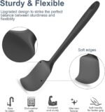 Silicone Spatula Set, 6 Pieces Food Grade Kitchen Utensils with Silicone Brush Heat Resistant Dishwasher Safe BPA-free Rubber Spatula for Scraping, Baking, Cooking, Mixing (Black) - Image 4