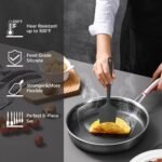 Silicone Spatula Set, 6 Pieces Food Grade Kitchen Utensils with Silicone Brush Heat Resistant Dishwasher Safe BPA-free Rubber Spatula for Scraping, Baking, Cooking, Mixing (Black) - Image 5