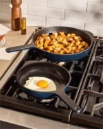 Caraway Cast Iron Skillet - 8” Enameled Cast Iron Pan With 3 Layer Enamel Coating - No Seasoning Required - Compatible With All Stovetops - Free From Forever Chemicals - Charcoal - Image 5